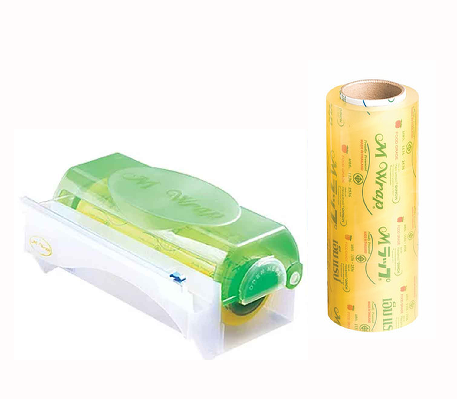 Combo Màng bọc thực phẩm M Wrap cuộn lớn (30cm x 500m) + hộp M Box (màu ngẫu nhiên) tiện lợi, dễ sử dụng, sản phẩm nhập khẩu Thái Lan