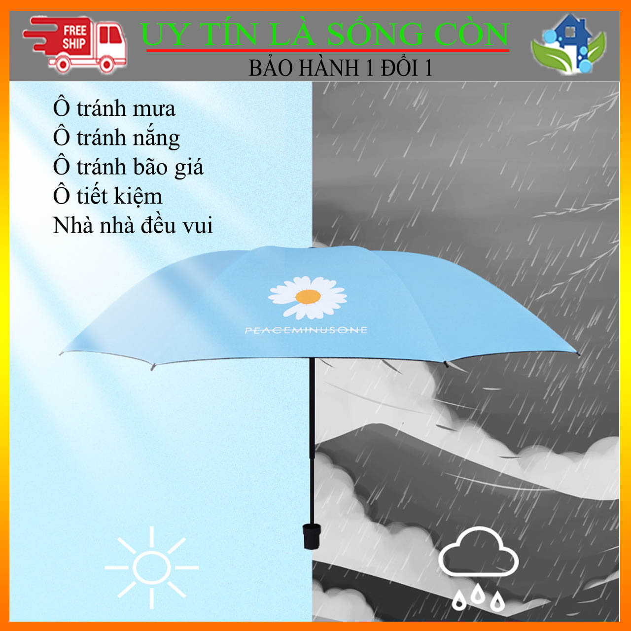 Ô dù cho gia đình che nắng che mưa chống tia UV- dù đi mưa gia đình đi nắng chống tia cực tím cực tốt