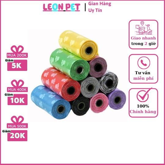 Cuộn Rác Túi Nilon Dọn Phân Cho Thú Cưng Chó Mèo - Leon Pet Store