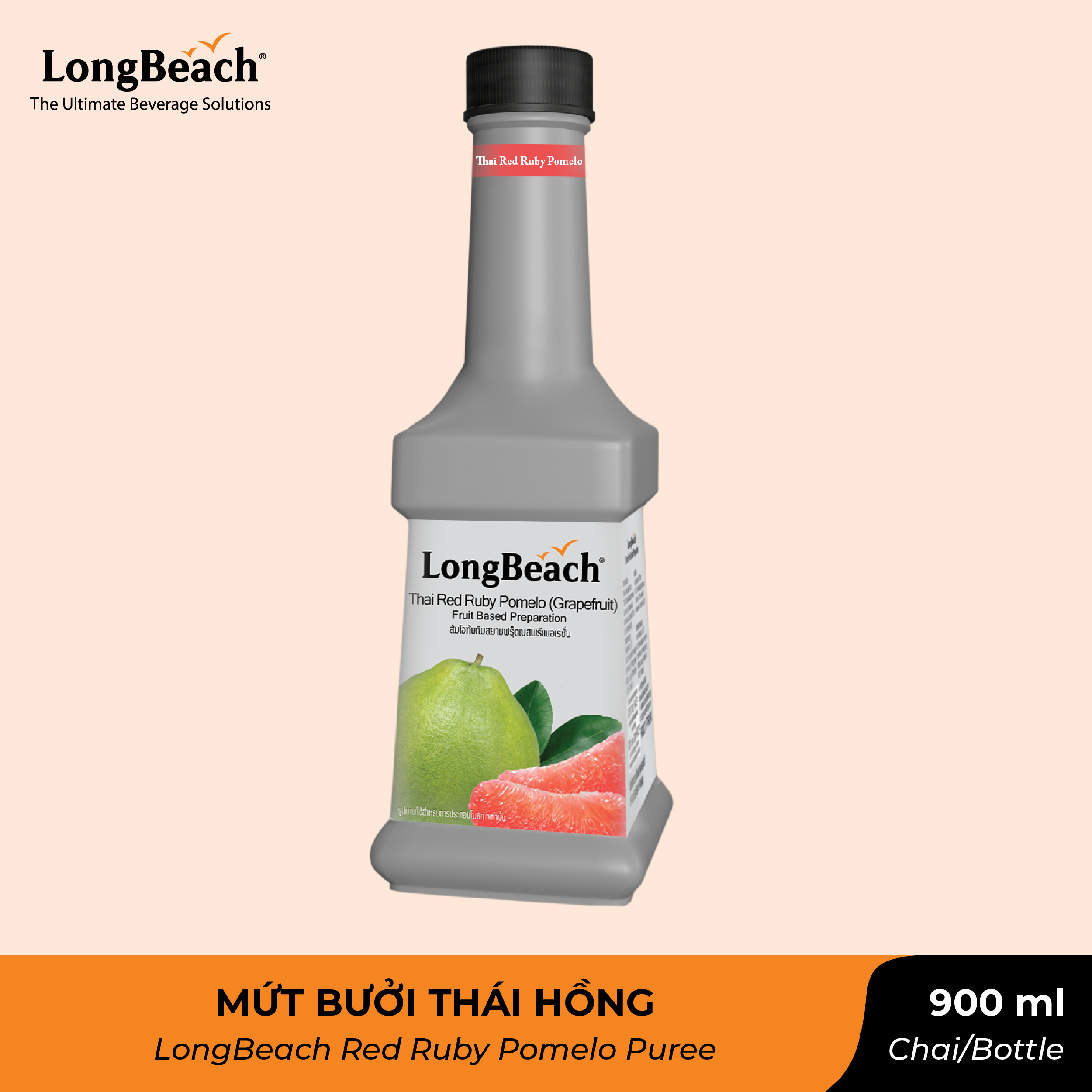 Mứt bưởi hồng thái longbeach 900ml