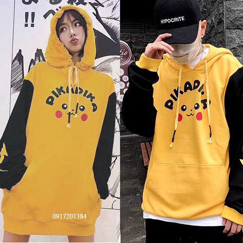 Áo Hoodie hình Pikachu dễ thương (giá 1 áo)