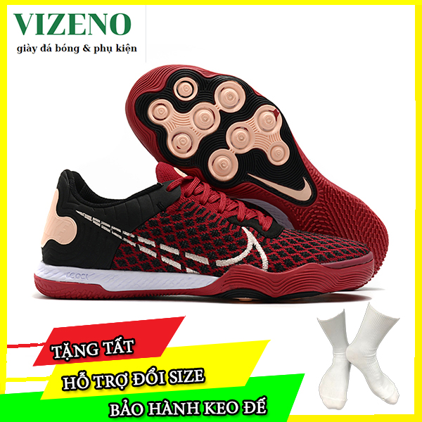 Giày đá bóng  React Gato đinh IC màu đỏ đen - Giày đá bóng vizeno