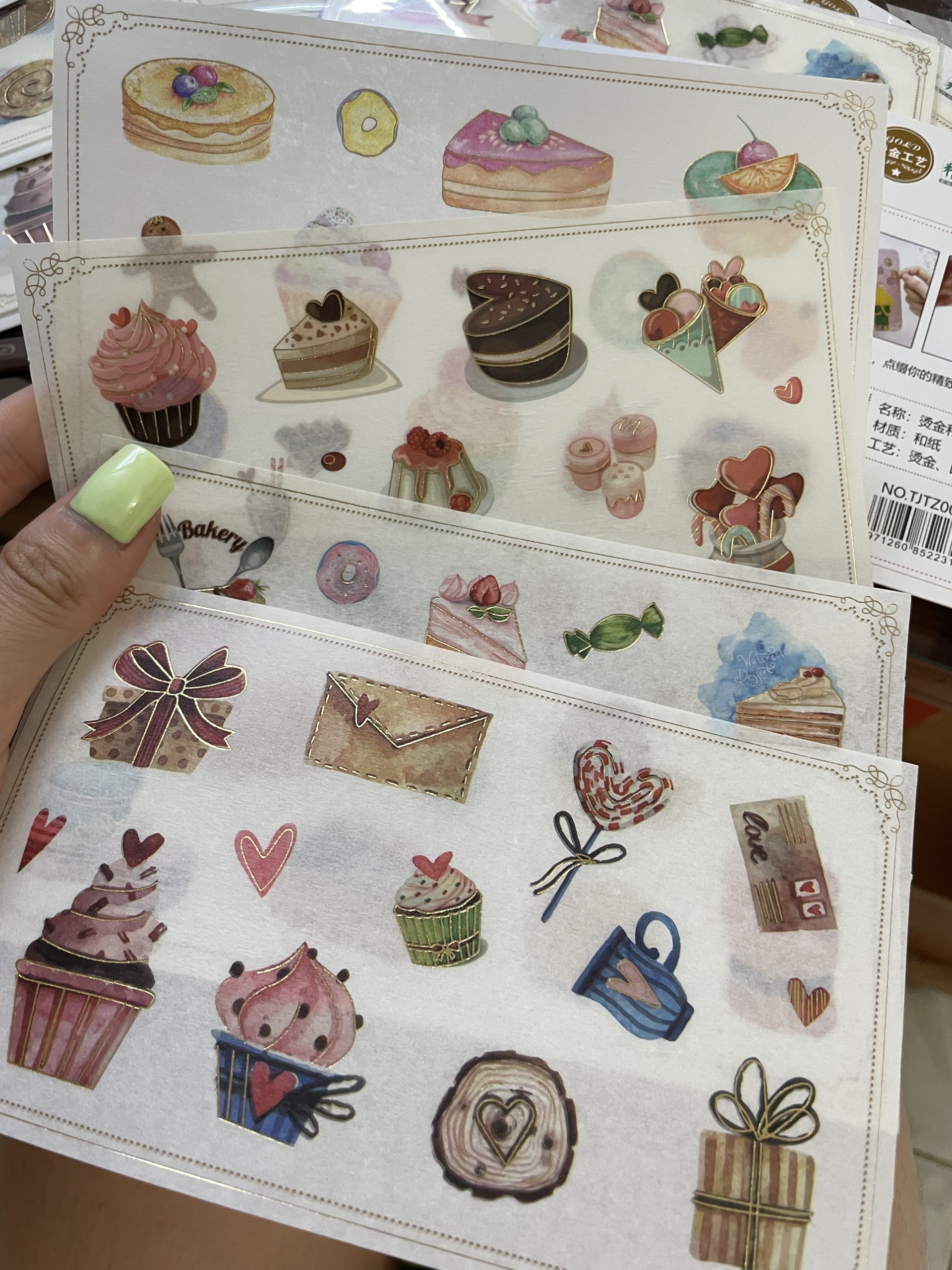 Set 4 tờ sticker siêu xinh trang trí thiệp - làm đồ handmade