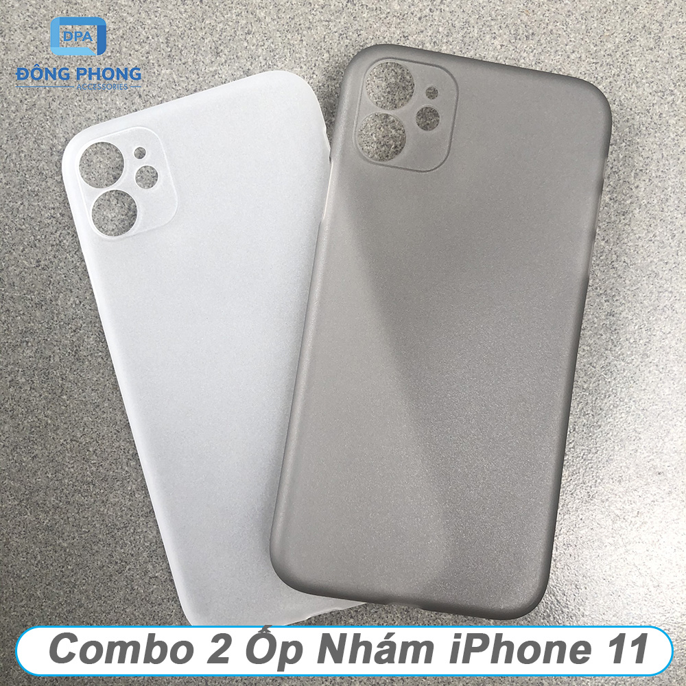 Combo 2 ốp lưng trong nhám unibody iphone 11 mỏng giấy