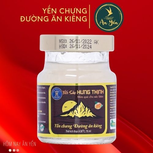 Yến sào Hưng Thịnh - Yến chưng đường ăn kiêng 25%