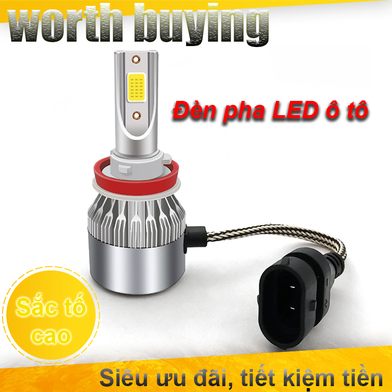 Đèn pha led c6 đèn pha ô tô led trắng đèn pha h11 h4 bóng đèn led tua-bin đèn sương mù ô tô, đèn pha siêu sáng đèn công suất cao