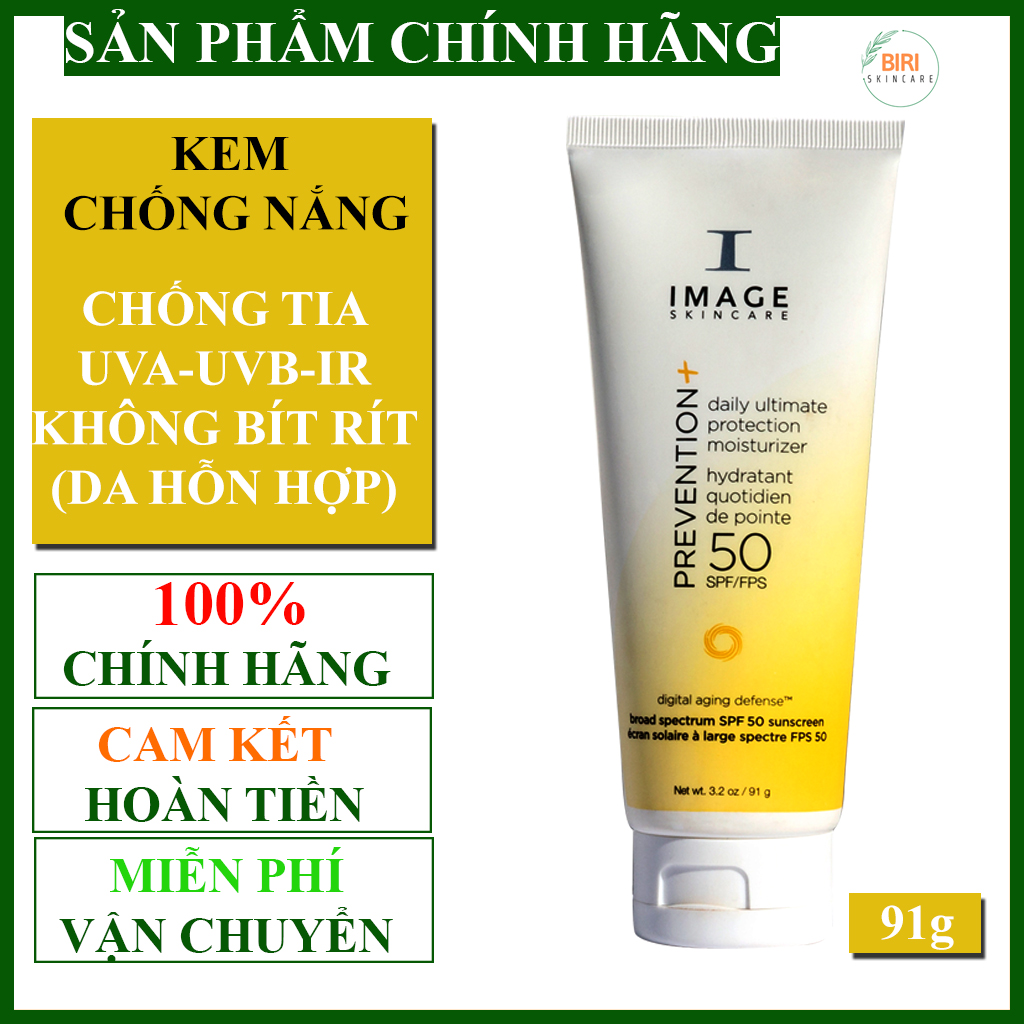 Kem chống nắng vật lý dành cho da hỗn hợp Image SPF 50 Prevention+ Daily 91g