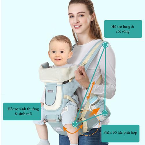 Địu em bé thoáng khí 4 tư thế cao cấp BDM-1605