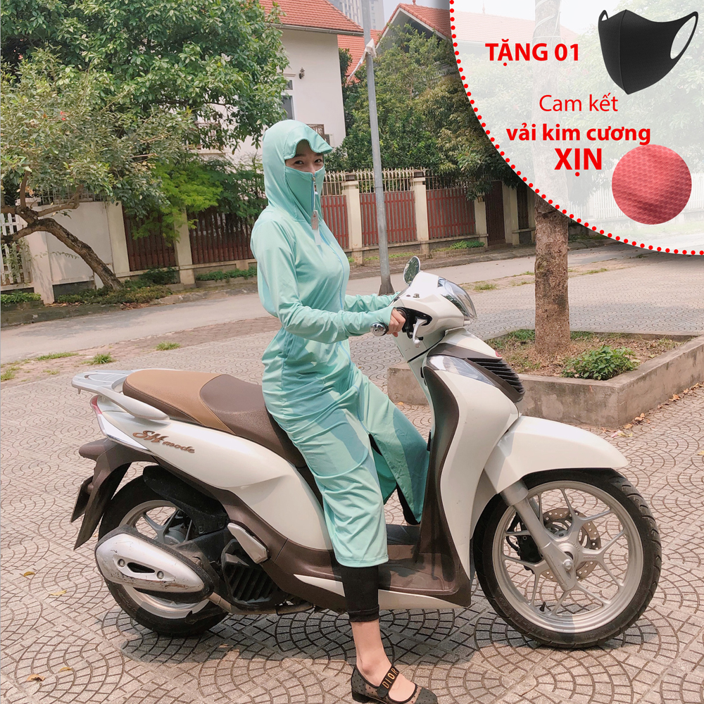 [ VẢI LOẠI 1] Áo chống nắng nữ toàn thân- tặng kèm 1 khẩu trang su 3D, vải thun kim cương xịn xuất NHẬT cao cấp ( có video và ảnh thực tế )