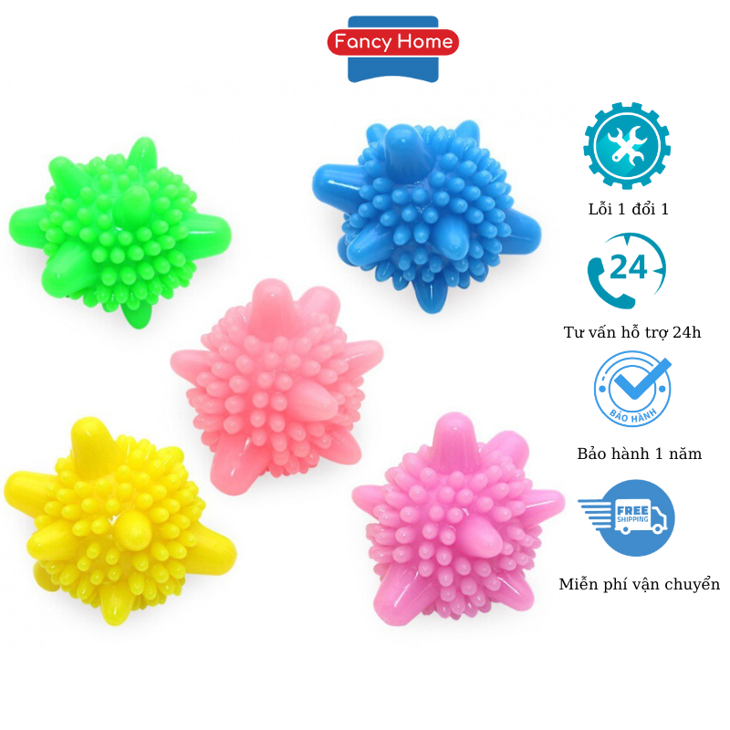 Set 10 bóng giặt gai giặt sạch giảm nhăn quần áo, vệ sinh lồng máy siêu tiện lợi