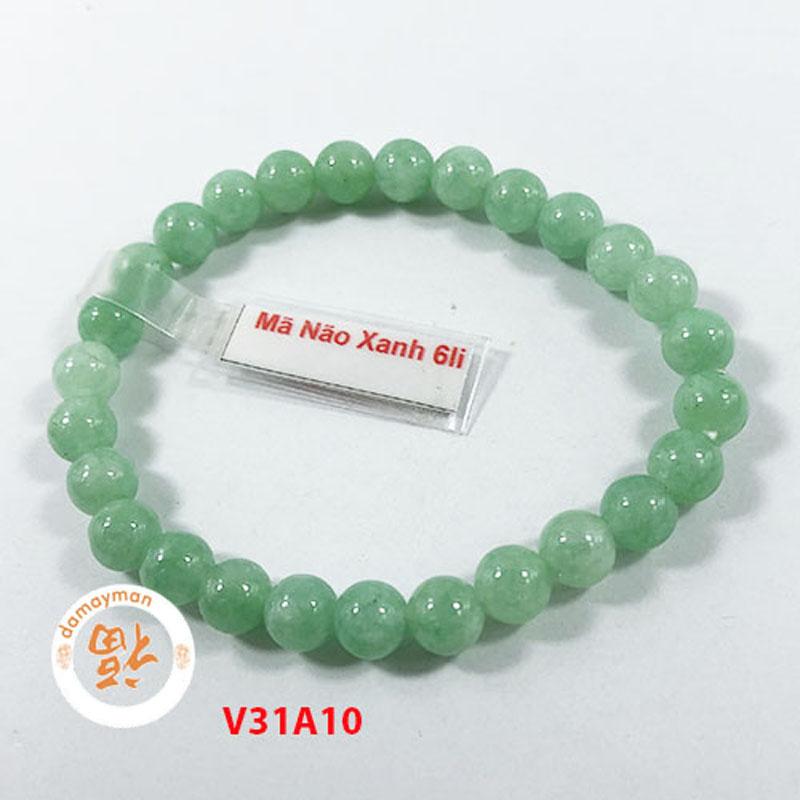 Vòng tay chuỗi mã não xanh 6 li