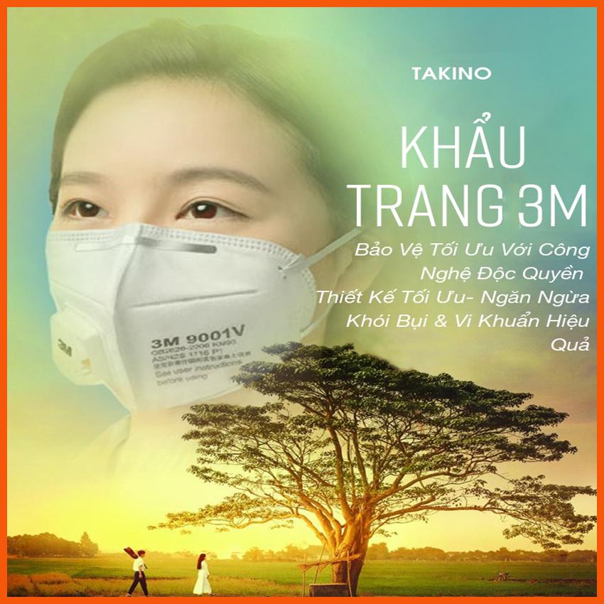 Khẩu trang chống bụi 3m 9001v có van thở - combo 5 cái