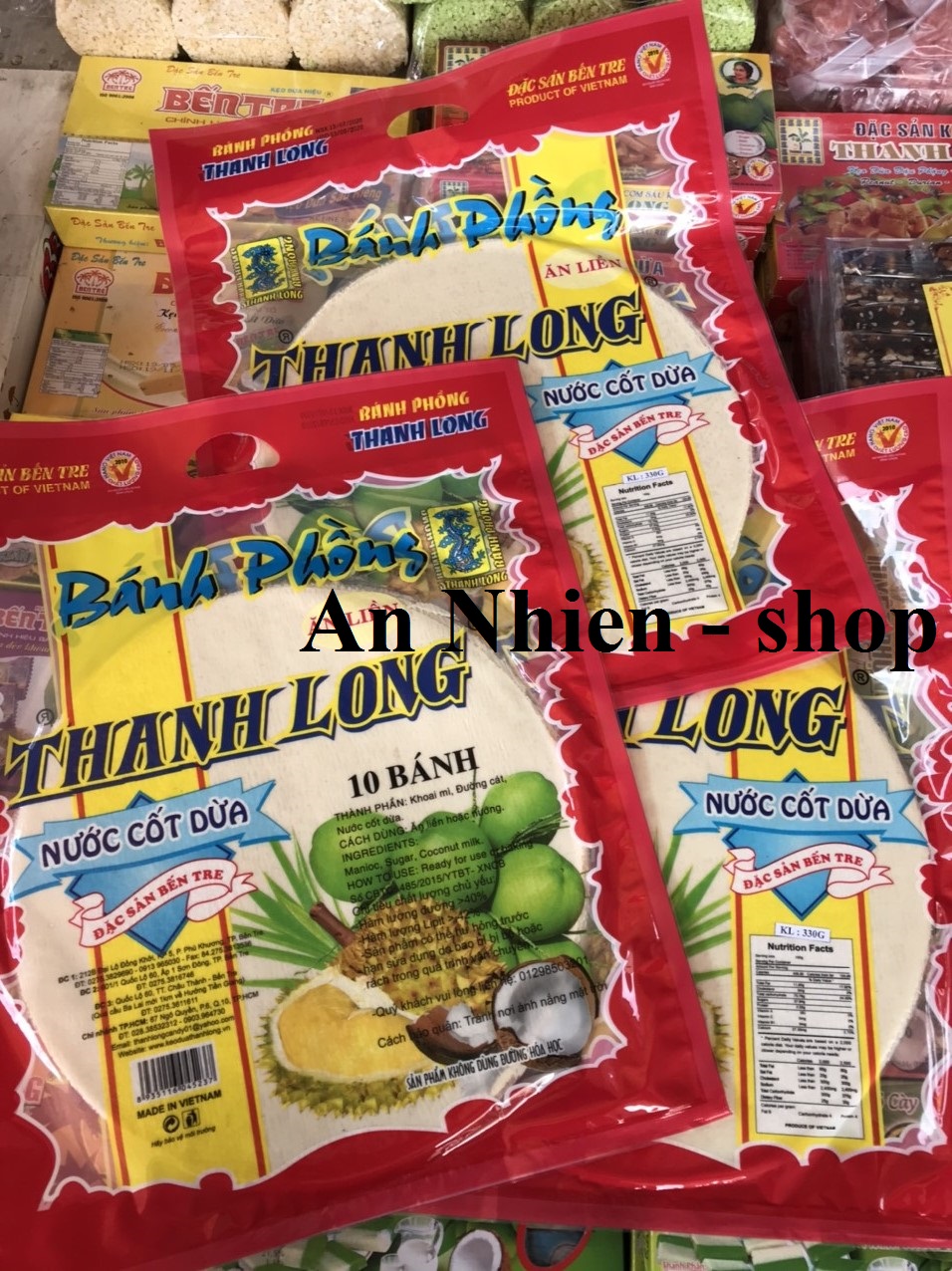Bánh phồng sữa Thanh Long béo nước cốt dừa