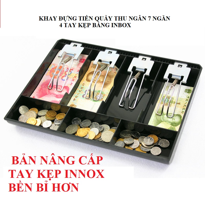 Khay thu ngân - ngăn kéo thu ngân 4 ngăn kẹp