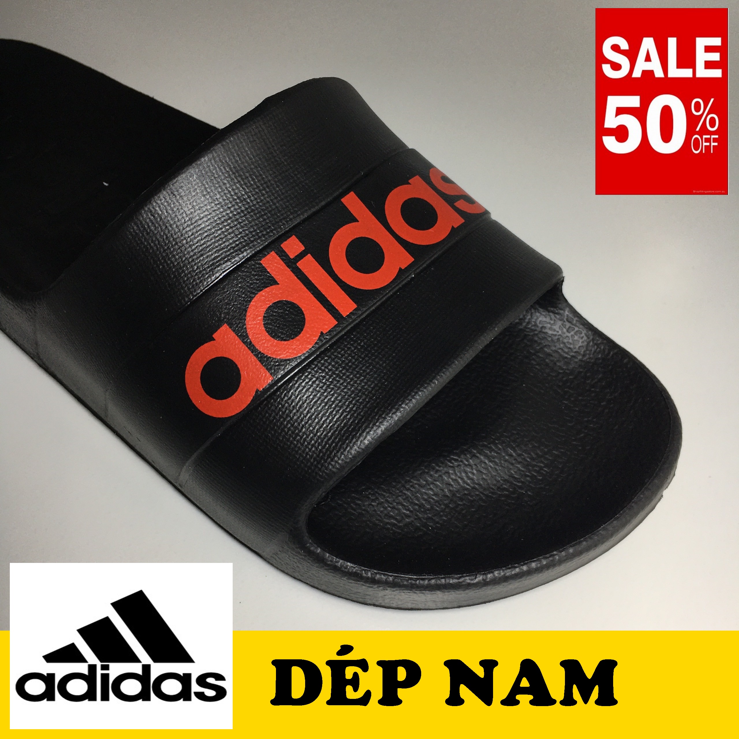 Dép Nam Adidass Chống Nước, Dép Đúc Nguyên Khối, Hàng Chất Lượg Mang Bền, Đi Chân Thoải Mái, FULL BOX Kèm Chai Tẩy Giày Dép