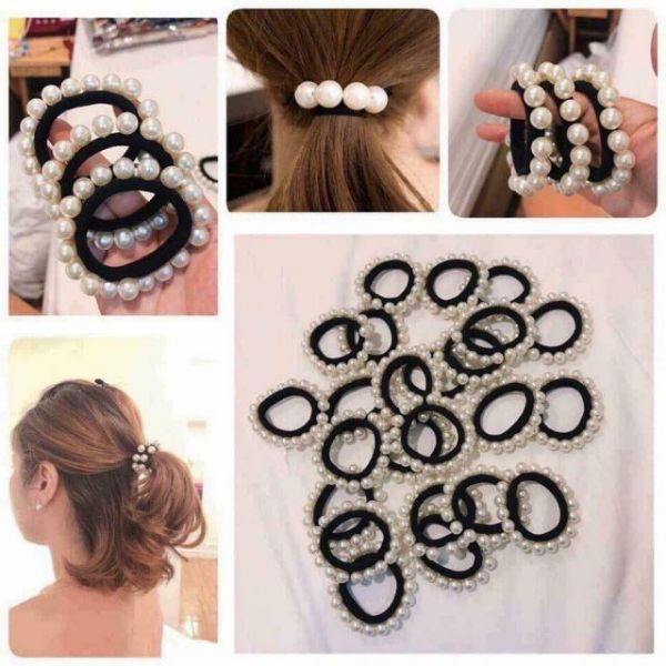 Combo 2 Dây Thun Cột Tóc buộc tóc Đính hạt độc lạ siêu cute hot hit phong cách Hàn Quốc