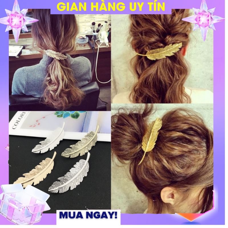 [MỚI] 1 KẸP TÓC HÌNH LÔNG VŨ CỰC DUYÊN DÁNG