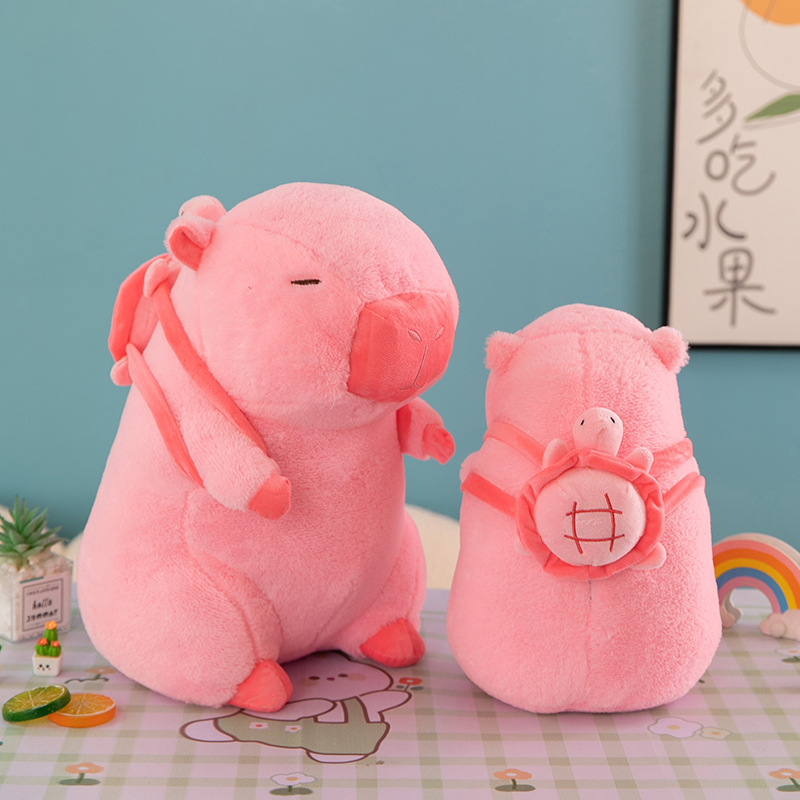 Gấu bông capybara kèm balo rùa xanh êm mịn dễ thương cao cấp