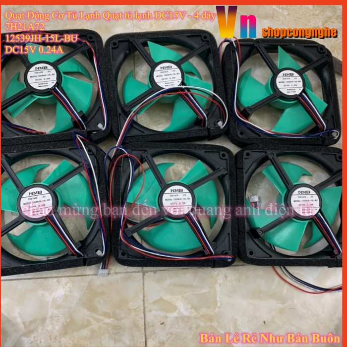 Quạt động cơ tủ lạnh quạt tủ lạnh dc15v - 4 dây 7h21a72 12539jh-15l-bu dc15v 0.24a