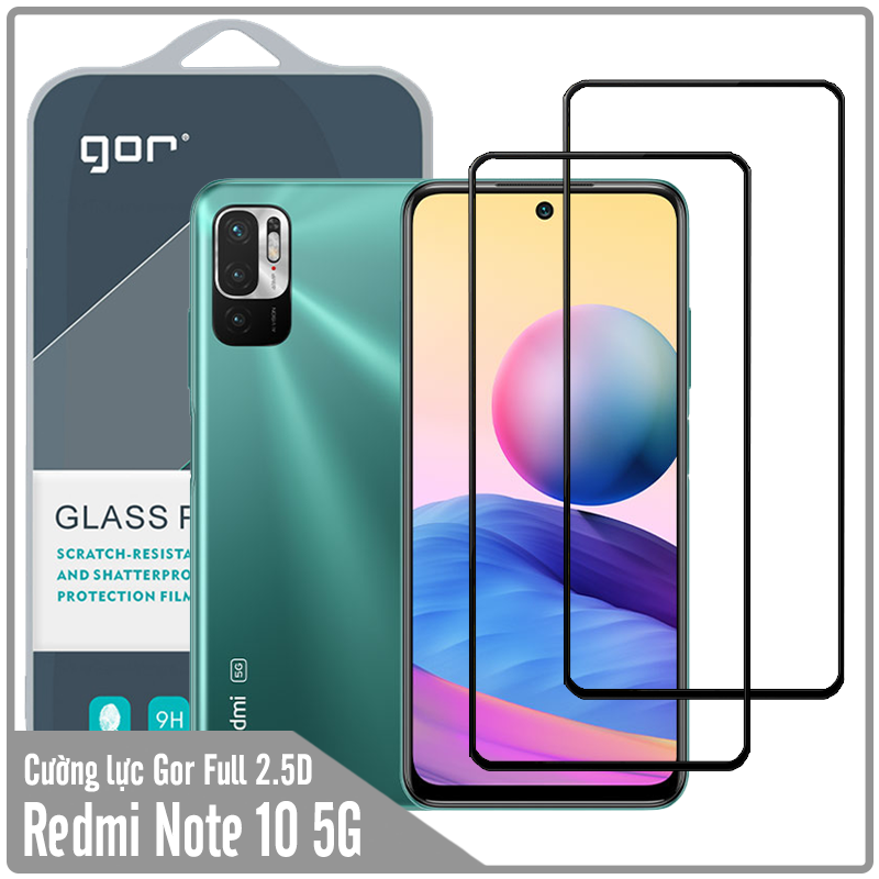 Bộ 2 miếng cường lực gor full 2.5d cho redmi note 10 5g - poco m3 pro - hàng nhập khẩu