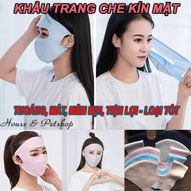 Khẩu trang che kín mặt - chống nắng bụi - khẩu trang vải mềm mịn thoáng mát