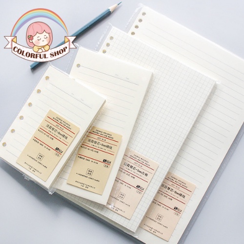 Ruột sổ còng 6 lỗ giấy Refill A5 A6 A7 làm sổ planner bullet journal 60 tờ- 80gms