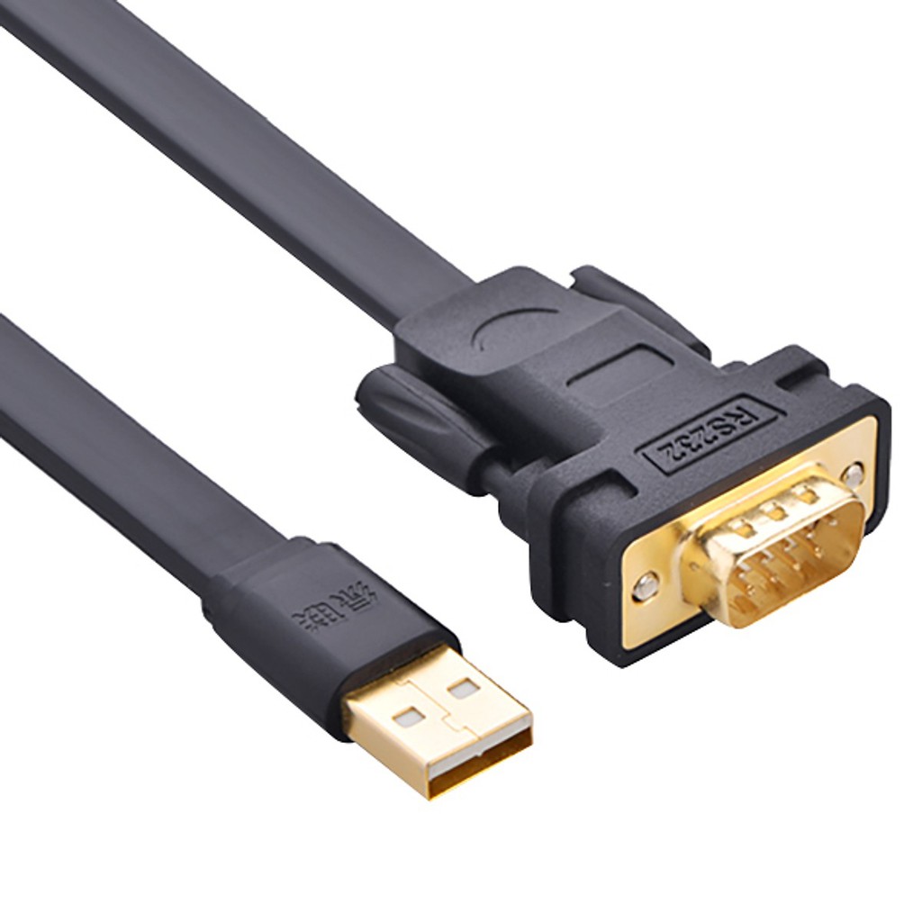 Cáp chuyển đổi usb sang com rs232 2mét ugreen 20218 cao cấp- bảo hành 18 tháng.