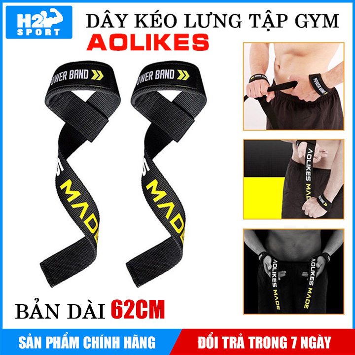 Dây kéo Lưng Tập Gym Lifting Straps Aolikes hỗ trợ kéo lưng, kéo tạ, lên xà (1 Đôi)