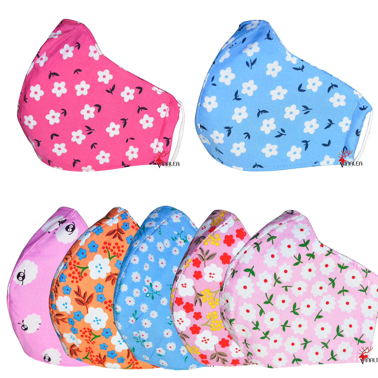 Combo 4 khẩu trang vải hoa loại tốt, chống bụi, độc nhẹ ,loại dành cho nữ