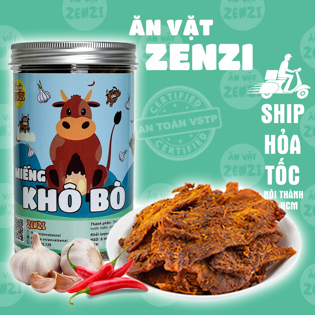 Khô bò miếng 250g Zenzi đồ ăn vặt Sài Gòn
