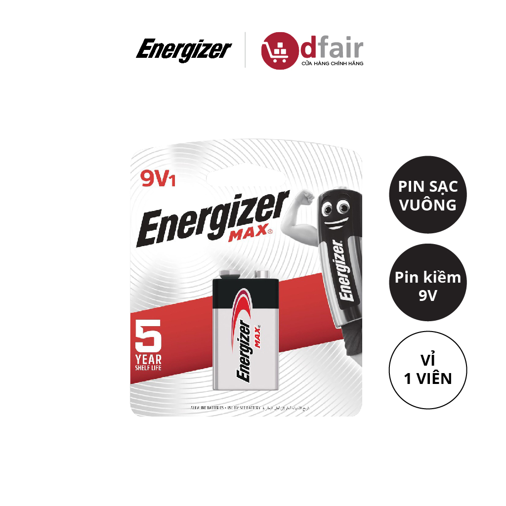 Vỉ 1 viên pin vuông 9v energizer max 522 bp1 - 100193496