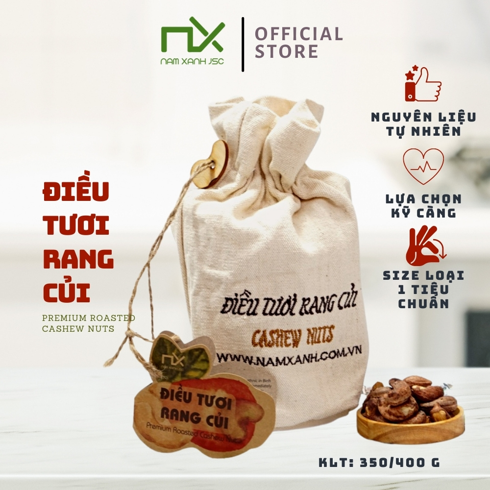 Hạt điều rang củi nam xanh 350g