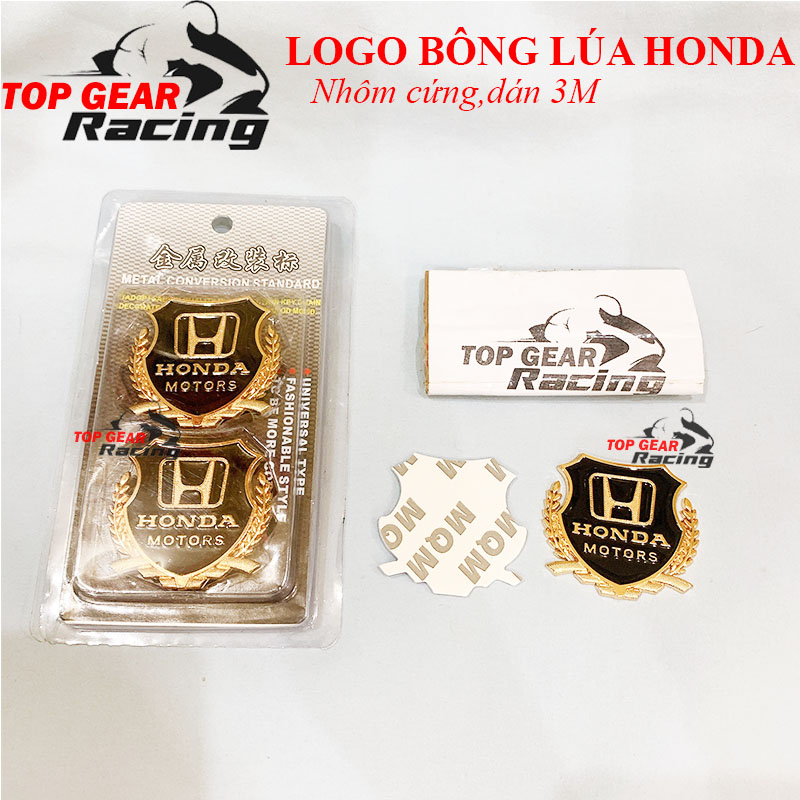 Logo honda nổi logo honda bông lúa dán 3m cho xe máy ô tô