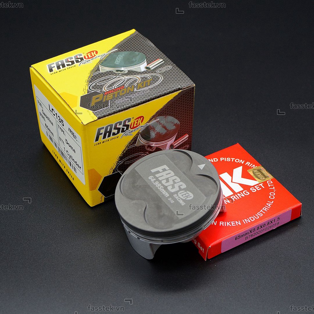 [HCM]Bộ pis-ton nén Fasstek Racing 65mm 3 bạc cho Exciter