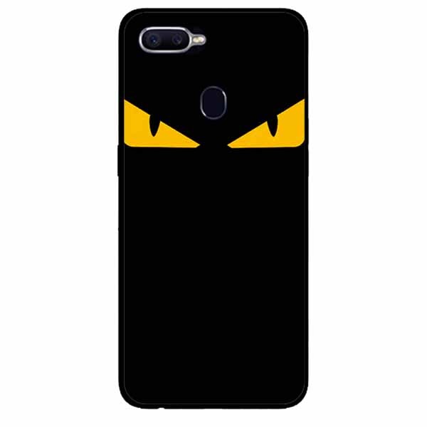 Ốp Cường Lực Dẻo Đen Dành Cho Oppo A12 - A7 (A5s) Mẫu Cặp Mắt Vàng