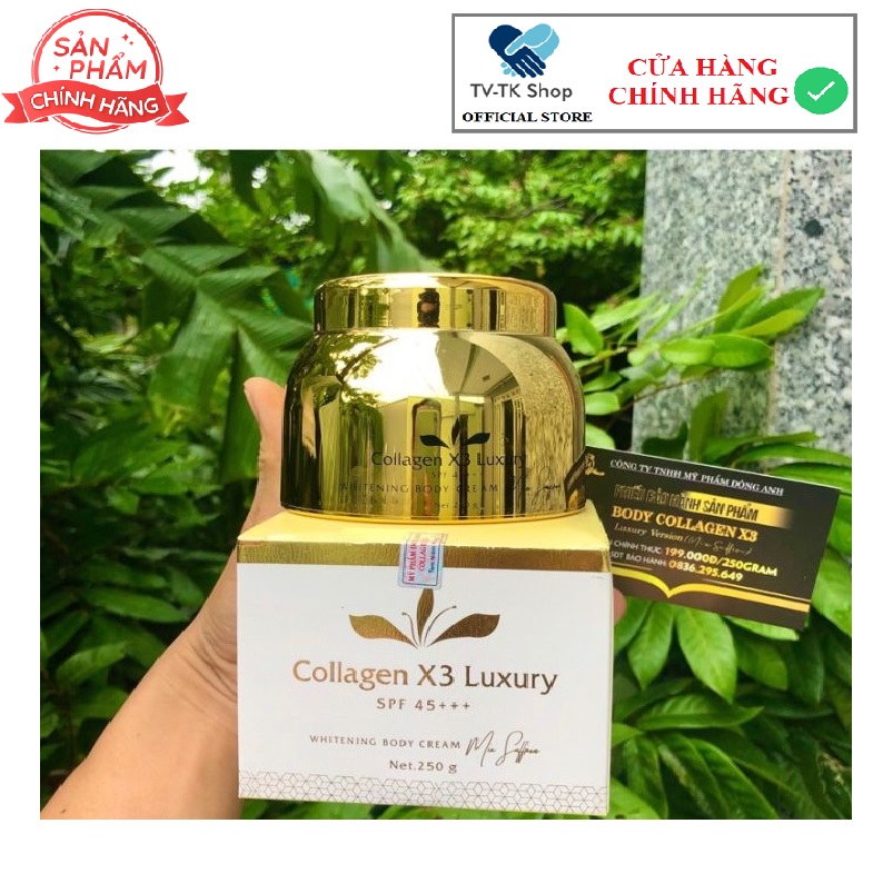Kem Body Collagen X3 Luxury Đông Anh 250gr Dưỡng Da Trắng Sáng, Mềm Mịn, Thơm Hương Lâu - Mẫu Mới