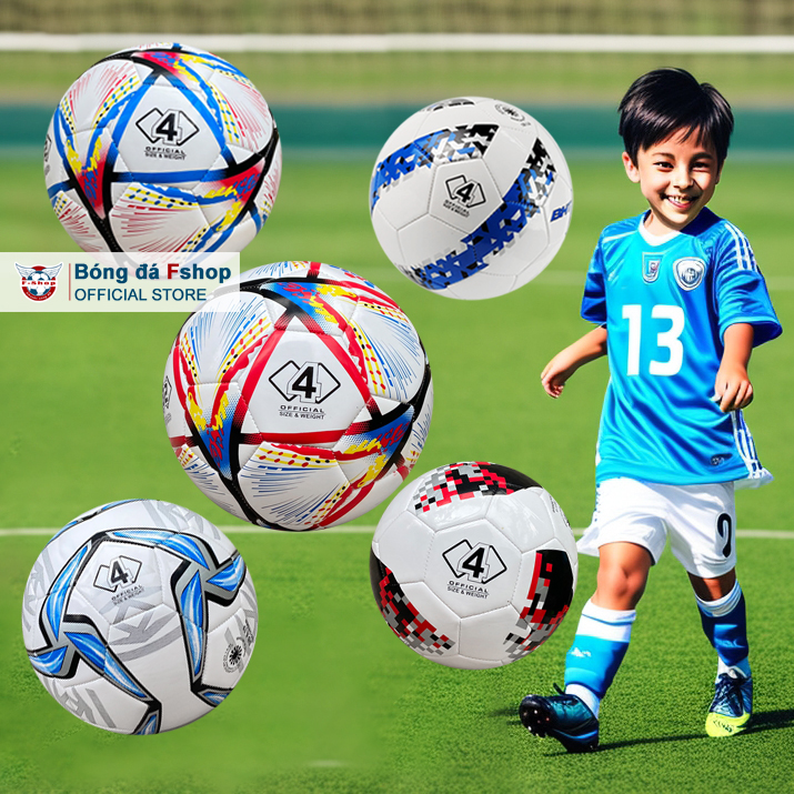 Bóng đá da số 4- Bóng đá cho trẻ em - Tặng kèm túi rút kim bơm và túi lưới - Bảo hành 1 tháng