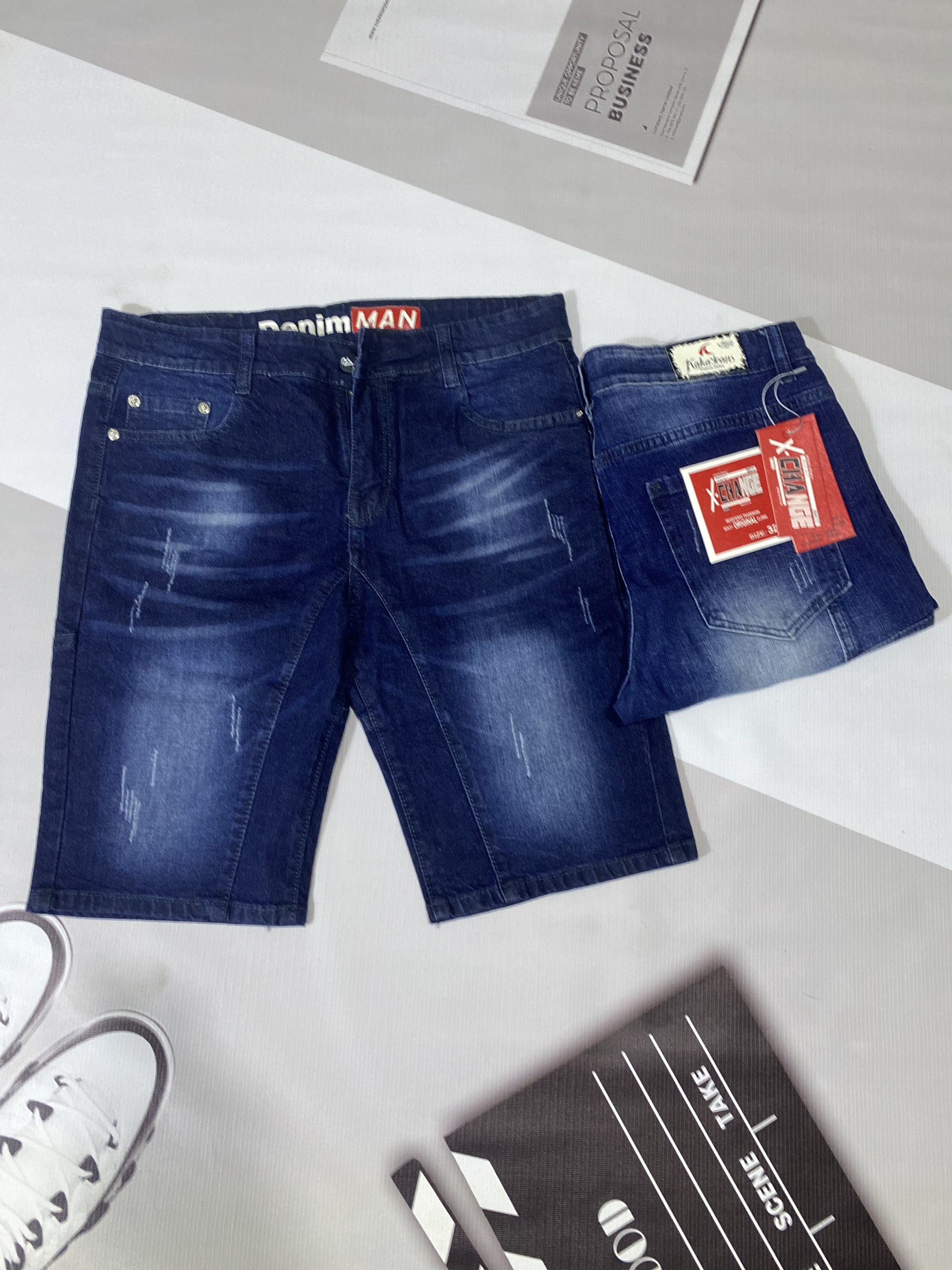 Quần short jean nam cao cấp - chất liệu co giãn