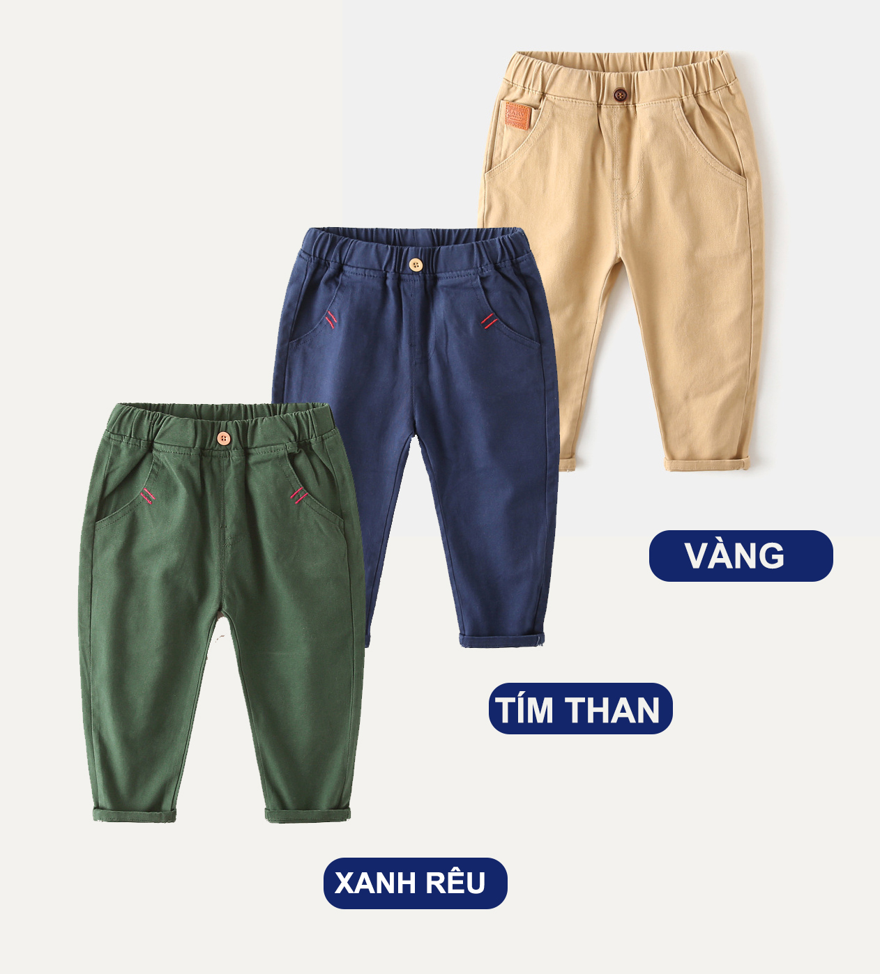 [CHÍNH HÃNG WAPYPY] Quần kaki bé trai WAPYPY dáng xinh có túi cho bé chất vải mềm mịn   QK2