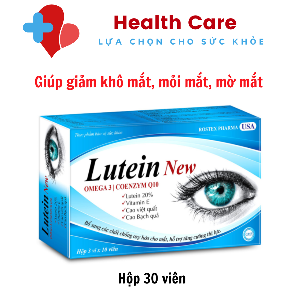 Viên uống sáng mắt HDPHARMA Lutein Omega 3 giảm khô mắt, mờ mắt, mỏi mắt - 30 viên [Lutein New]