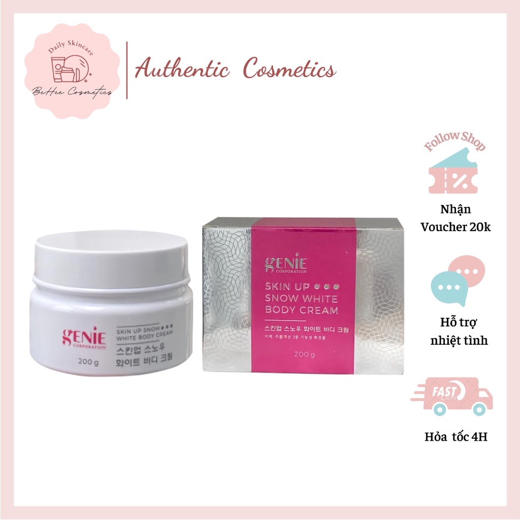 Kem Body Tinh Thể Nước Skin Up Snow White Body Cream Genie