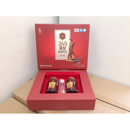 Cao hồng sâm đông trùng hạ thảo 365 Hàn quốc 2 lọ x 240g