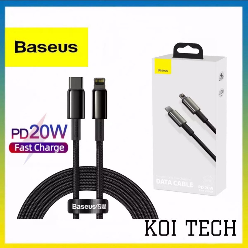 Dây nhanh iphone 20W Baseus CATLWJ-01 - Cáp sạc bọc dù type c to lightning cho IP 12 11 x xs 8 ...vv  - KOI TECH