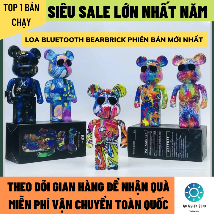 Loa Bluetooth Bearbrick Phiên Bản Mới Âm Thanh Chip 5.0 Hỗ Trợ Thẻ Nhớ Và Cáp AUX Bảo Hành 12 Tháng, , loa bluetooth không dây, loa bluetooth 5.0, Loa bluetooth karaoke