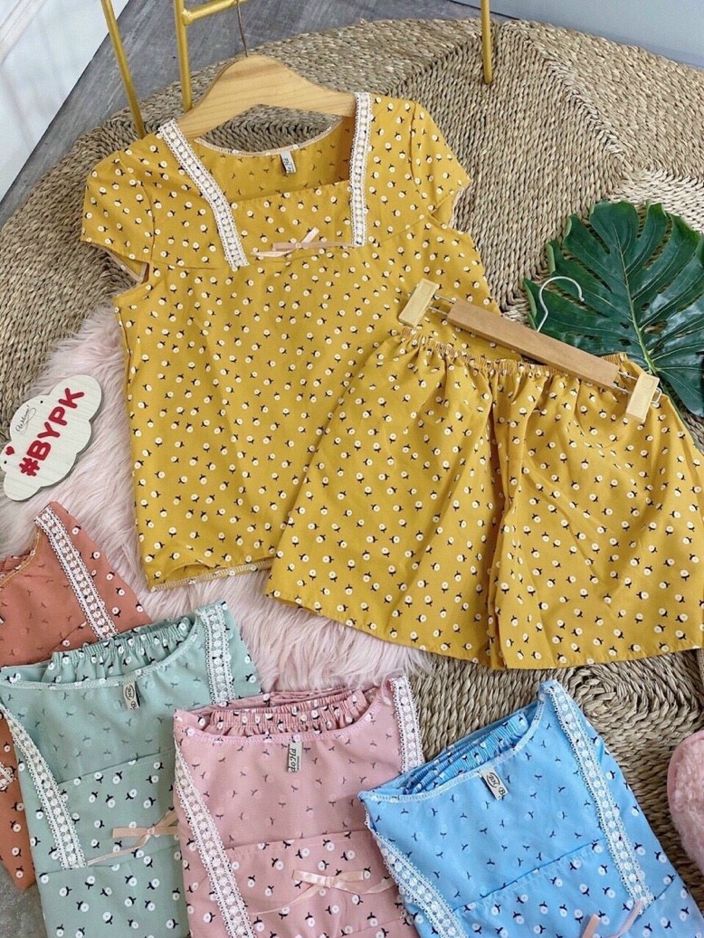 SET BỘ MẶC NHÀ HOA NHÍ XINH XẮN, TRẺ TRUNG FORM CHUẨN VẢI KATE VOAN MỊN MÁT CỰC KỲ NSB