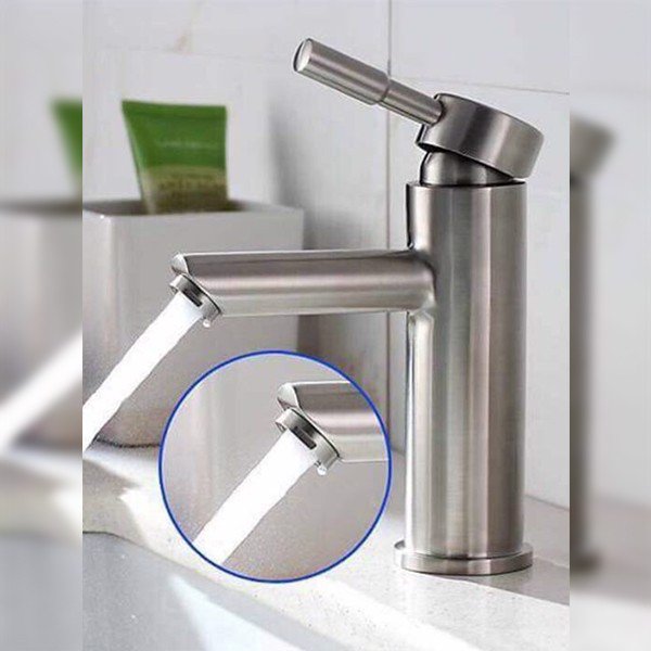 [SALE RẺ]Vòi lavabo STN-302 tròn nóng lạnh vòi rửa mặt nóng lạnh inox 304 dùng bền bỉ cao 18cm/30cm TẶNG KÈM Dây cấp inox