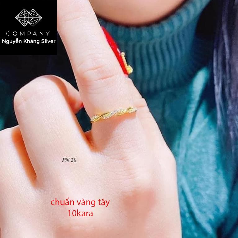 Nhẫn xoắn, vàng tây 10kara, vàng nguyễn kháng