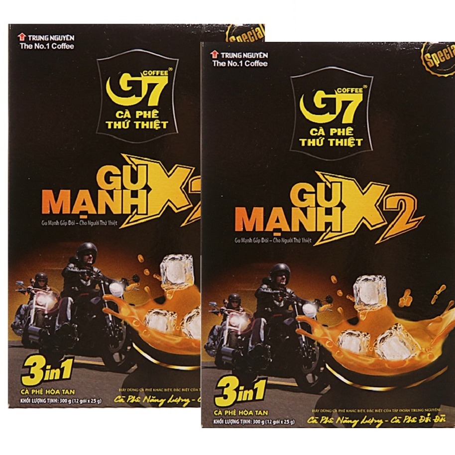 Cà Phê G7 Gu Mạnh X2 3in1 Trung Nguyên - Combo 2 hộp
