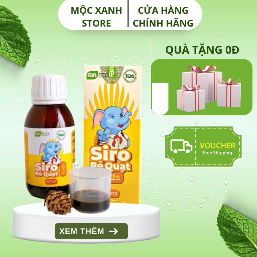 Siro rẻ quạt Kids FANECO giảm ho, đẩy đờm hiệu quả