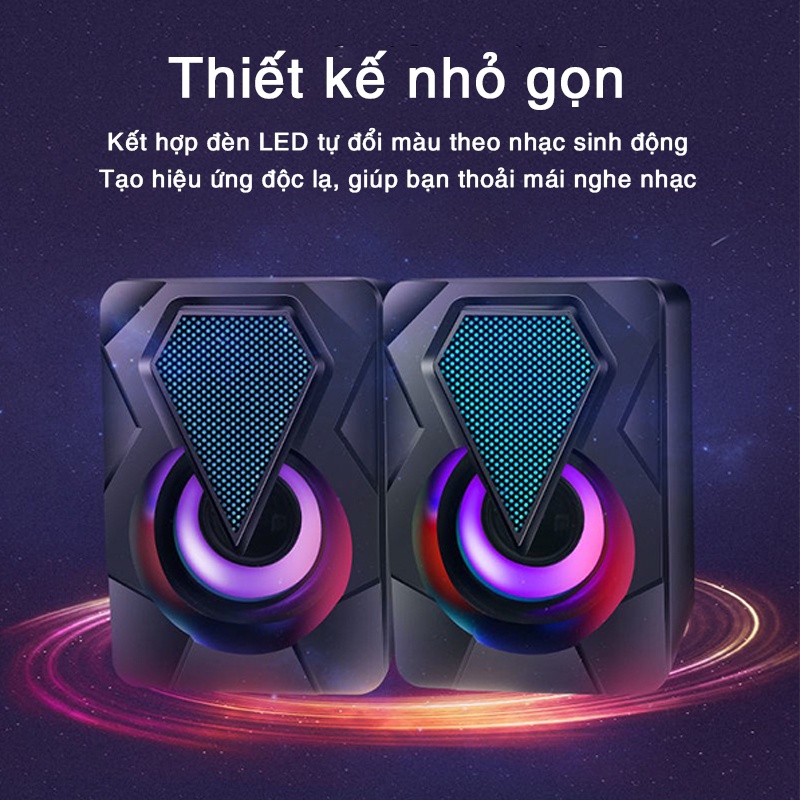 Loa máy tính di động có led yst1046 cắm nguồn usb mẫu mới 2024